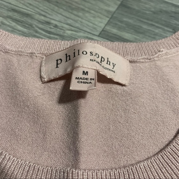 Philosophy Rose Pink Sleeveless Tank Top; medium - Picture 4 of 7